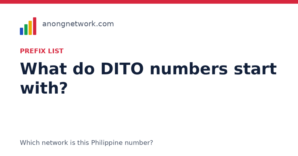 What do DITO numbers start with? 089X and 099X explained - anongnetwork.com